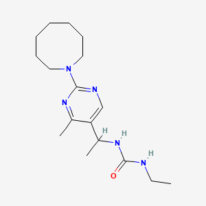 molecular formula C17H29N5O B4009245 N-{1-[2-(1-azocanyl)-4-methyl-5-pyrimidinyl]ethyl}-N'-ethylurea 