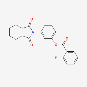molecular formula C21H18FNO4 B4009257 3-(1,3-dioxooctahydro-2H-isoindol-2-yl)phenyl 2-fluorobenzoate 