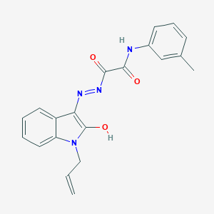 molecular formula C20H18N4O3 B400927 2-[2-(1-allyl-2-oxo-1,2-dihydro-3H-indol-3-ylidene)hydrazino]-N-(3-methylphenyl)-2-oxoacetamide 