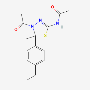 N-[4-acetyl-5-(4-ethylphenyl)-5-methyl-4,5-dihydro-1,3,4-thiadiazol-2-yl]acetamide
