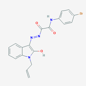 molecular formula C19H15BrN4O3 B400928 2-[2-(1-allyl-2-oxo-1,2-dihydro-3H-indol-3-ylidene)hydrazino]-N-(4-bromophenyl)-2-oxoacetamide 