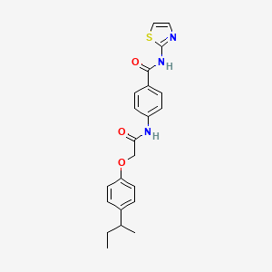 molecular formula C22H23N3O3S B4009301 4-{[(4-sec-butylphenoxy)acetyl]amino}-N-1,3-thiazol-2-ylbenzamide 