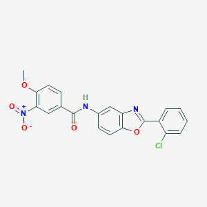 molecular formula C21H14ClN3O5 B400931 N-[2-(2-Chloro-phenyl)-benzooxazol-5-yl]-4-methoxy-3-nitro-benzamide 