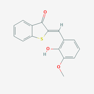 molecular formula C16H12O3S B400932 2-(2-Hydroxy-3-methoxy-benzylidene)-benzo[b]thiophen-3-one 