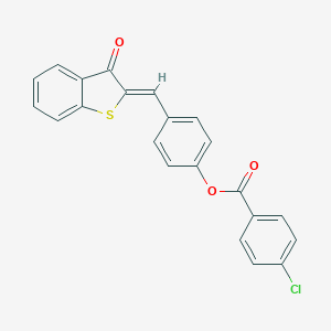 molecular formula C22H13ClO3S B400933 4-[(3-oxo-1-benzothien-2(3H)-ylidene)methyl]phenyl 4-chlorobenzoate 