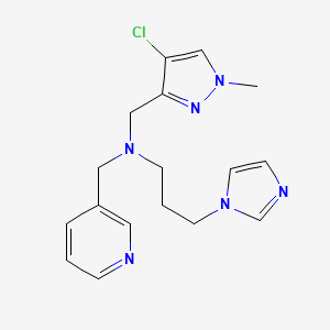 N-[(4-chloro-1-methyl-1H-pyrazol-3-yl)methyl]-3-(1H-imidazol-1-yl)-N-(pyridin-3-ylmethyl)propan-1-amine