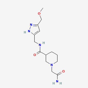 1-(2-amino-2-oxoethyl)-N-{[5-(methoxymethyl)-1H-pyrazol-3-yl]methyl}piperidine-3-carboxamide
