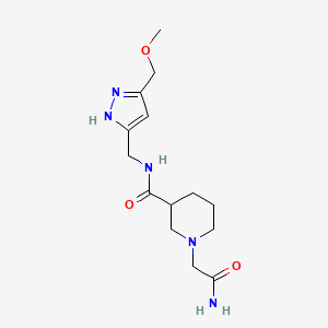 molecular formula C14H23N5O3 B4009336 1-(2-amino-2-oxoethyl)-N-{[5-(methoxymethyl)-1H-pyrazol-3-yl]methyl}piperidine-3-carboxamide 