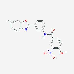 molecular formula C22H17N3O5 B400936 3-nitro-4-methoxy-N-[3-(6-methyl-1,3-benzoxazol-2-yl)phenyl]benzamide 