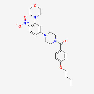 molecular formula C25H32N4O5 B4009366 4-{5-[4-(4-butoxybenzoyl)-1-piperazinyl]-2-nitrophenyl}morpholine 