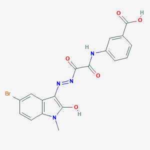 molecular formula C18H13BrN4O5 B400937 3-{[[2-(5-bromo-1-methyl-2-oxo-1,2-dihydro-3H-indol-3-ylidene)hydrazino](oxo)acetyl]amino}benzoic acid 