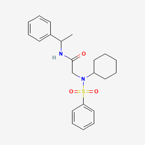 molecular formula C22H28N2O3S B4009370 N~2~-cyclohexyl-N~1~-(1-phenylethyl)-N~2~-(phenylsulfonyl)glycinamide 