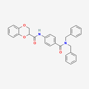 molecular formula C30H26N2O4 B4009388 N-{4-[(dibenzylamino)carbonyl]phenyl}-2,3-dihydro-1,4-benzodioxine-2-carboxamide 