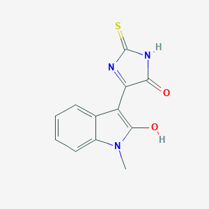 molecular formula C12H9N3O2S B400939 1-methyl-3-(5-oxo-2-thioxo-4-imidazolidinylidene)-1,3-dihydro-2H-indol-2-one CAS No. 5757-87-9