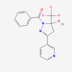 1-benzoyl-3-(3-pyridinyl)-5-(trifluoromethyl)-4,5-dihydro-1H-pyrazol-5-ol