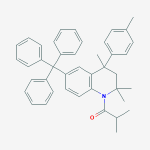 molecular formula C42H43NO B400942 2,2,4-Trimethyl-4-(4-methylphenyl)-1-(2-methylpropanoyl)-6-(triphenylmethyl)-1,2,3,4-tetrahydroquinoline 