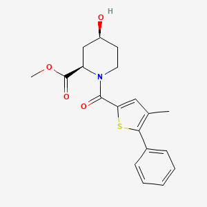 molecular formula C19H21NO4S B4009430 methyl (2R*,4S*)-4-hydroxy-1-[(4-methyl-5-phenyl-2-thienyl)carbonyl]piperidine-2-carboxylate 