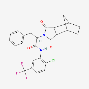 N-[2-chloro-5-(trifluoromethyl)phenyl]-2-(3,5-dioxo-4-azatricyclo[5.2.1.0~2,6~]dec-4-yl)-3-phenylpropanamide