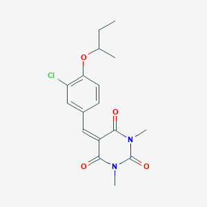molecular formula C17H19ClN2O4 B4009456 5-(4-sec-butoxy-3-chlorobenzylidene)-1,3-dimethyl-2,4,6(1H,3H,5H)-pyrimidinetrione 