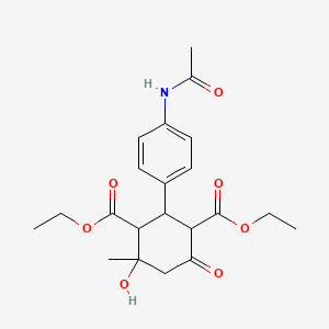 diethyl 2-[4-(acetylamino)phenyl]-4-hydroxy-4-methyl-6-oxo-1,3-cyclohexanedicarboxylate