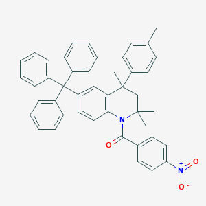 molecular formula C45H40N2O3 B400947 1-({4-Nitrophenyl}carbonyl)-2,2,4-trimethyl-4-(4-methylphenyl)-6-(triphenylmethyl)-1,2,3,4-tetrahydroquinoline 