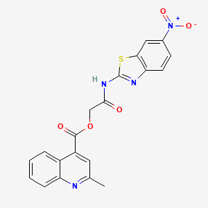 molecular formula C20H14N4O5S B4009470 2-[(6-nitro-1,3-benzothiazol-2-yl)amino]-2-oxoethyl 2-methyl-4-quinolinecarboxylate 