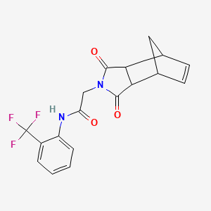 molecular formula C18H15F3N2O3 B4009476 2-(3,5-dioxo-4-azatricyclo[5.2.1.0~2,6~]dec-8-en-4-yl)-N-[2-(trifluoromethyl)phenyl]acetamide 