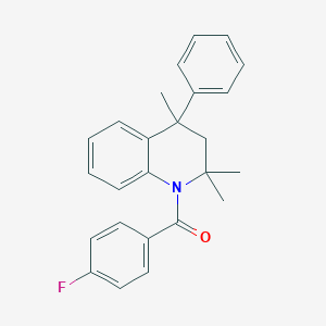 molecular formula C25H24FNO B400950 1-[(4-Fluorophenyl)carbonyl]-2,2,4-trimethyl-4-phenyl-1,2,3,4-tetrahydroquinoline CAS No. 331254-67-2
