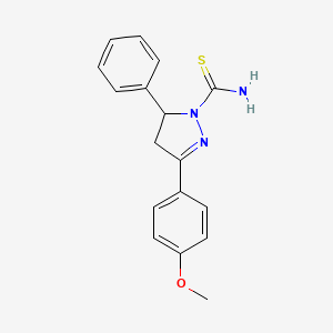 molecular formula C17H17N3OS B4009506 3-(4-methoxyphenyl)-5-phenyl-4,5-dihydro-1H-pyrazole-1-carbothioamide 