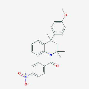 molecular formula C26H26N2O4 B400957 [4-(4-methoxyphenyl)-2,2,4-trimethyl-3,4-dihydro-1(2H)-quinolinyl](4-nitrophenyl)methanone 