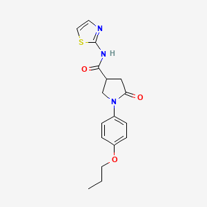 molecular formula C17H19N3O3S B4009572 5-oxo-1-(4-propoxyphenyl)-N-1,3-thiazol-2-yl-3-pyrrolidinecarboxamide 
