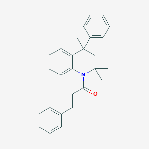 molecular formula C27H29NO B400958 2,2,4-Trimethyl-4-phenyl-1-(3-phenylpropanoyl)-1,2,3,4-tetrahydroquinoline CAS No. 331661-08-6
