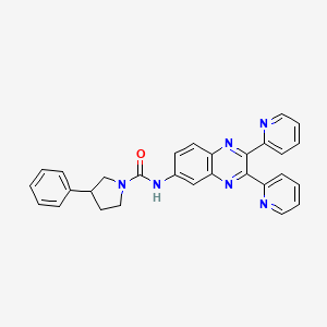 N-(2,3-di-2-pyridinyl-6-quinoxalinyl)-3-phenyl-1-pyrrolidinecarboxamide