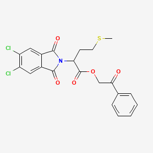 molecular formula C21H17Cl2NO5S B4009598 2-oxo-2-phenylethyl 2-(5,6-dichloro-1,3-dioxo-1,3-dihydro-2H-isoindol-2-yl)-4-(methylthio)butanoate 