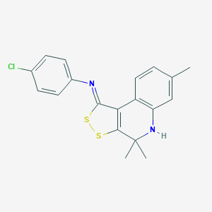 4-chloro-N-[(1Z)-4,4,7-trimethyl-4,5-dihydro-1H-[1,2]dithiolo[3,4-c]quinolin-1-ylidene]aniline