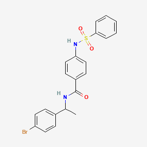 molecular formula C21H19BrN2O3S B4009602 N-[1-(4-bromophenyl)ethyl]-4-[(phenylsulfonyl)amino]benzamide 