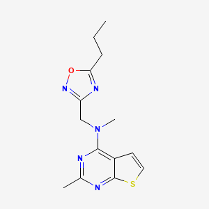 molecular formula C14H17N5OS B4009615 N,2-dimethyl-N-[(5-propyl-1,2,4-oxadiazol-3-yl)methyl]thieno[2,3-d]pyrimidin-4-amine 