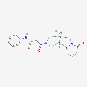 molecular formula C21H23N3O3 B4009634 N-(2-methylphenyl)-3-oxo-3-[(1S,5R)-8-oxo-1,5,6,8-tetrahydro-2H-1,5-methanopyrido[1,2-a][1,5]diazocin-3(4H)-yl]propanamide 