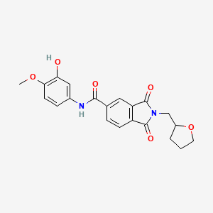 molecular formula C21H20N2O6 B4009636 N-(3-hydroxy-4-methoxyphenyl)-1,3-dioxo-2-(tetrahydro-2-furanylmethyl)-5-isoindolinecarboxamide 