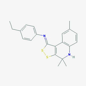 molecular formula C21H22N2S2 B400964 N-(4-ethylphenyl)-4,4,8-trimethyl-5H-dithiolo[3,4-c]quinolin-1-imine CAS No. 311784-39-1