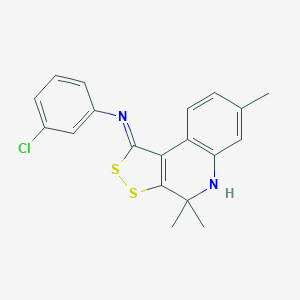 molecular formula C19H17ClN2S2 B400965 N-(3-chlorophenyl)-4,4,7-trimethyl-5H-dithiolo[3,4-c]quinolin-1-imine CAS No. 331661-22-4