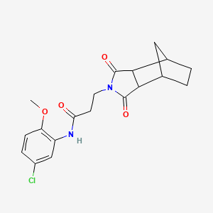 molecular formula C19H21ClN2O4 B4009669 N-(5-chloro-2-methoxyphenyl)-3-(3,5-dioxo-4-azatricyclo[5.2.1.0~2,6~]dec-4-yl)propanamide 