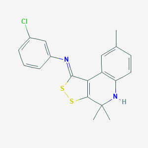 molecular formula C19H17ClN2S2 B400969 N-(3-chlorophenyl)-4,4,8-trimethyl-5H-dithiolo[3,4-c]quinolin-1-imine CAS No. 328275-89-4