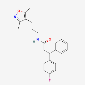 N-[3-(3,5-dimethylisoxazol-4-yl)propyl]-3-(4-fluorophenyl)-3-phenylpropanamide