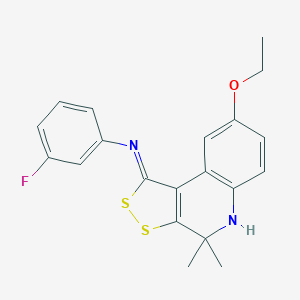 8-ethoxy-N-(3-fluorophenyl)-4,4-dimethyl-5H-dithiolo[3,4-c]quinolin-1-imine