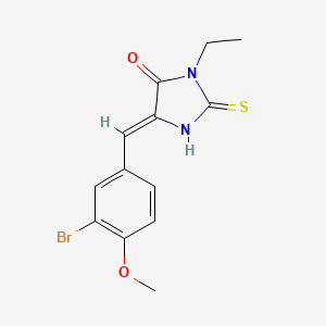 molecular formula C13H13BrN2O2S B4009724 5-(3-bromo-4-methoxybenzylidene)-3-ethyl-2-thioxo-4-imidazolidinone 