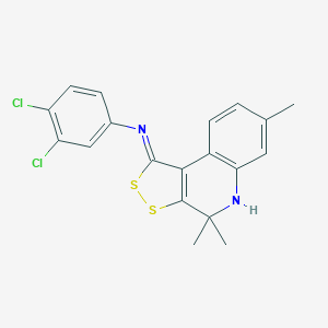 molecular formula C19H16Cl2N2S2 B400973 N-(3,4-dichlorophenyl)-4,4,7-trimethyl-5H-dithiolo[3,4-c]quinolin-1-imine CAS No. 327168-20-7