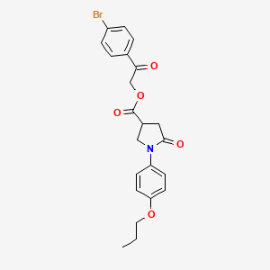 2-(4-bromophenyl)-2-oxoethyl 5-oxo-1-(4-propoxyphenyl)-3-pyrrolidinecarboxylate