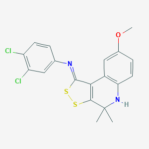 molecular formula C19H16Cl2N2OS2 B400974 3,4-dichloro-N-(8-methoxy-4,4-dimethyl-4,5-dihydro-1H-[1,2]dithiolo[3,4-c]quinolin-1-ylidene)aniline CAS No. 330180-02-4