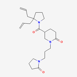 molecular formula C23H35N3O3 B4009742 5-[(2,2-diallyl-1-pyrrolidinyl)carbonyl]-1-[3-(2-oxo-1-pyrrolidinyl)propyl]-2-piperidinone 